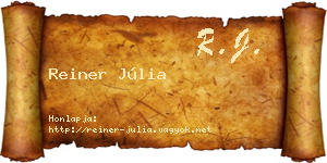 Reiner Júlia névjegykártya